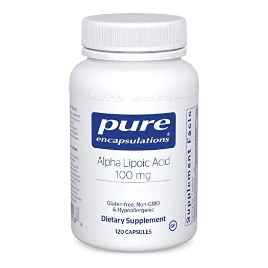 Pure Encapsulations Alpha Lipoic Acid 100 mg | ALA Supplement for Liver Support, Antioxidants, Nerve and Cardiovascular Health, Free Radicals, and Carbohydrate Support* | 120 Capsules