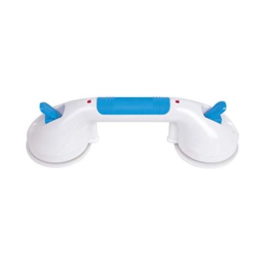 Carex Suction Shower Grab Bar, 12” Ultra Grip Shower Handle, Dual Locking Grab Bars