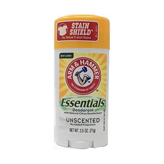 Arm & Hammer Essentials Natural Deodorant, Unscented 2.5oz, 4 Pack