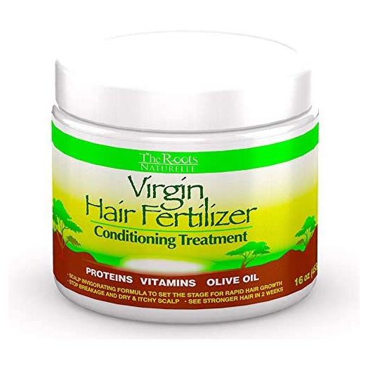 The Roots Naturelle Virgin Hair Fertilizer Conditioning Treatment. Helps Strengthen Hair