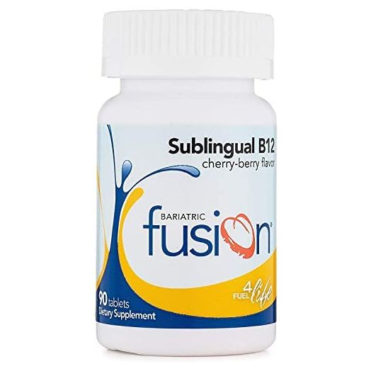 Bariatric Fusion Vitamin B12 Sublingual 1000mcg Tablets, for Bariatric Patients, Cherry Berry Flavored, Quick Dissolving & Melts On Your Tongue - 90 Count