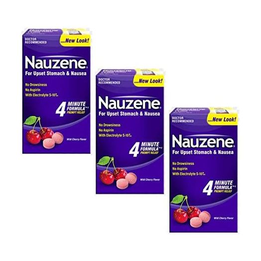 Nauzene For Nausea Relief Chewable Tablets, 40 Count (Pack of 3)