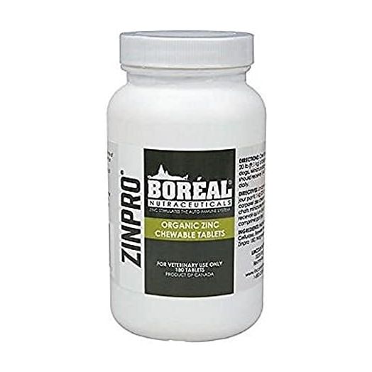 Boreal Nutraceuticals Zinpro Organic Zinc 180 Chewable Tablets for Dogs and Cats - 1 Bottle