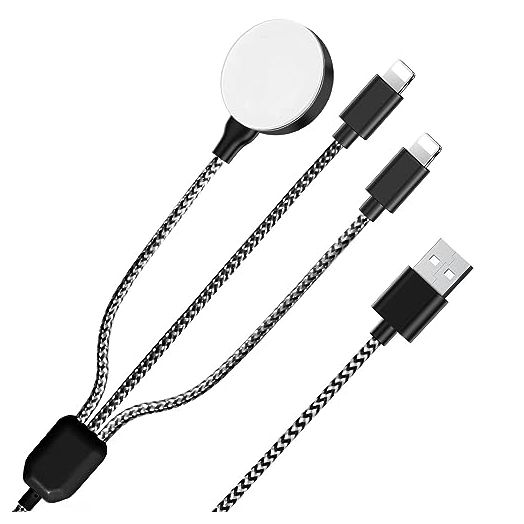 3 in 1 Charger Cable for Apple Watch/iPhone/Airpods, Wireless Watch Charger Compatible with iWatch Series 9,8,7,6,5,4,3,2,1,SE1,SE2 and iPhone 14,13,12,11,Pro,Max,XR,XS,XSX & Pad Series