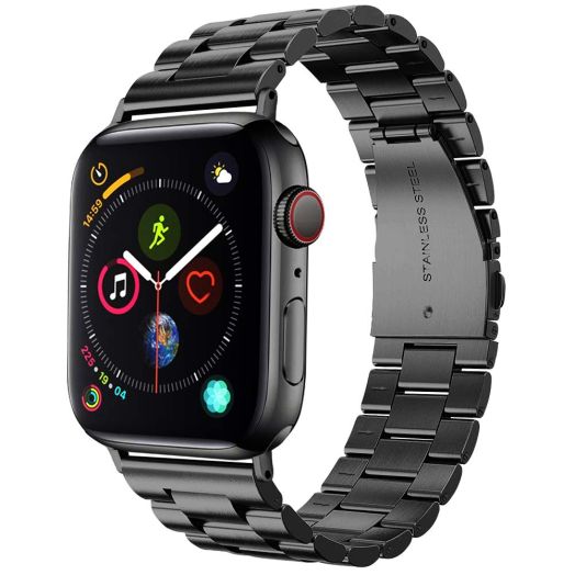 SUPOIX 42mm/44mm/45mm/49mm Large Bands Compatible with Apple Watch Series 8 7 45mm/Ultra/ 6 5 4 SE 44mm/3 2 1 42mm, Stainless Steel Metal Link Replacement Wristbands Strap for Men-Space Black