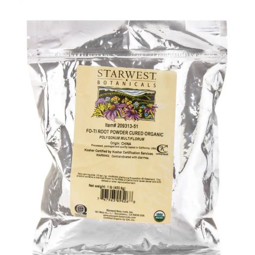 Starwest Botanicals Fo-Ti Root Powder (Cured Organic) - 1 lb (453.6 Grams)