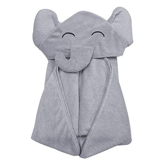 Premium Bamboo Baby Bath Towel – Ultra Soft Organic Hypoallergenic Baby Hooded Towels for Babies - Newborn Essential Cute Grey Little Elephant -Perfect Baby Registry Gifts for Boy Girl