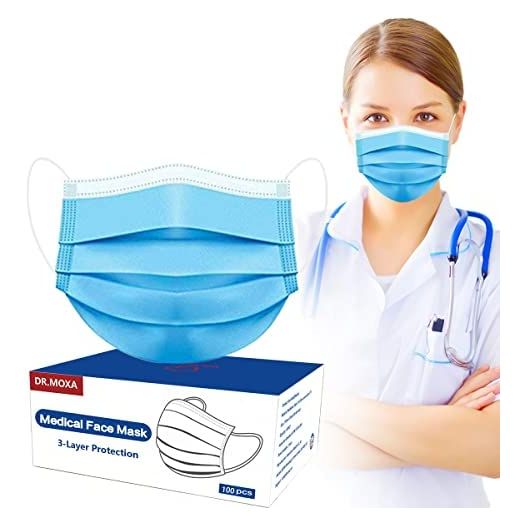 Disposable Face Masks Medical Grade -3 Ply Face Mask (100 Pack)
