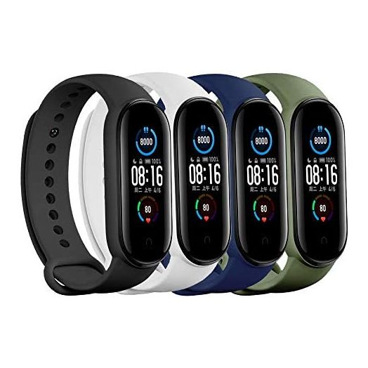 4/5/ Xiaomi Mi 5 & Mi 6 Strap/Amazfit Band 5 Replacement Bands for Mi Band 5 & Mi 6 SmartWatch Bands (8 Pack)