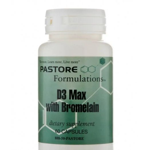Pastore Formulations D3 Max with Bromelain - 60 Capsules