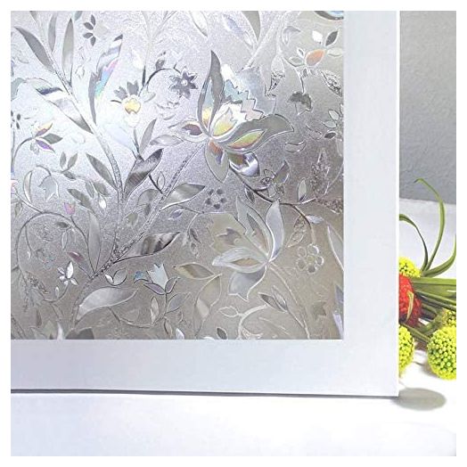 Niviy Window Film Privacy No Glue Static Cling Window Film 17.7" by 78.7" Glass Film Decorative Window Films Heat Control for Home Kitchen Office