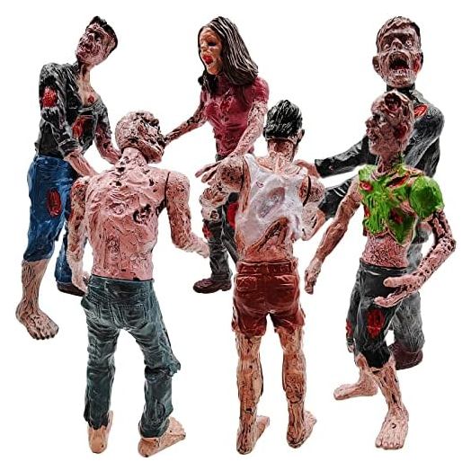 Zombie Action Figures with Movable and Detachable Joints 6 Pack Dead Warking Halloween Toy Soldiers Playset for Toddlers Age 6 7 8 9 yr Old Boys Girls Kids Children