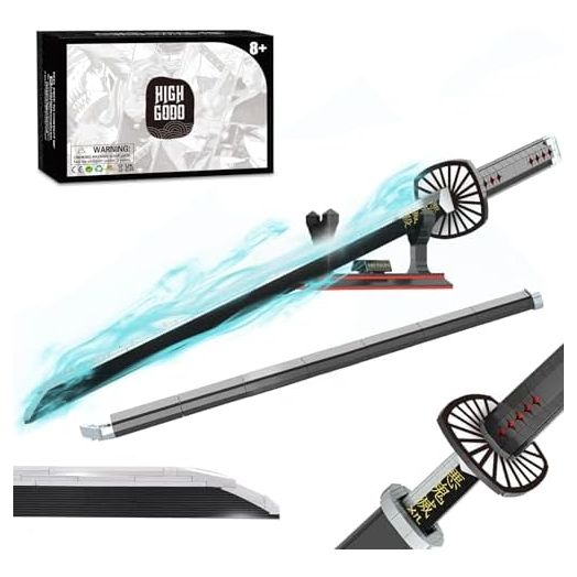 Demon Slayer Sword, 39.3in Tanjirou Sword Building Set with Scabbard and Stand, Cosplay Anime Katana Sword Building Blocks, Collectible Gifts for Kids and Adults 8+ (759 Pieces)