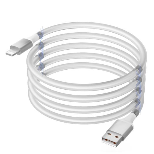 KINFERTE for Innovative Magnetic Charging Cable (3.3ft) Tangle-Free Charging Cable with Surrounded Magnets Easy Storage Hassle-Free Handling Fast Charger Cord for Phone 14/13/12/11/X/8/7/6/SE (3.3ft)