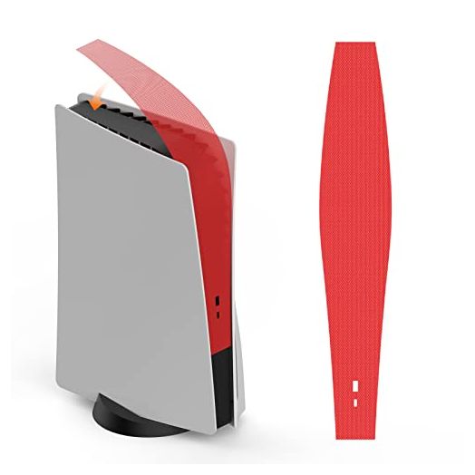 Dust Cover Net for PS5 Console, PS5 Heatsink Barrier Pets Hair Anti-dust Cover Dustproof for PlayStation 5 Optical Drive Version/Digital Version Game Console Accessories.(Red)