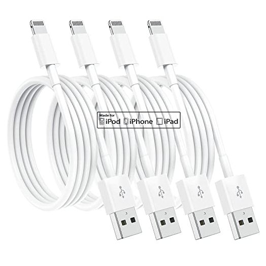4 Pack [Apple MFi Certified] Apple Charging Cables 6ft, iPhone Chargers, Lightning Fast iPhone Charging Cord for iPhone 12/11/11Pro/11Max/ X/XS/XR/XS Max/8/7, ipad(White)