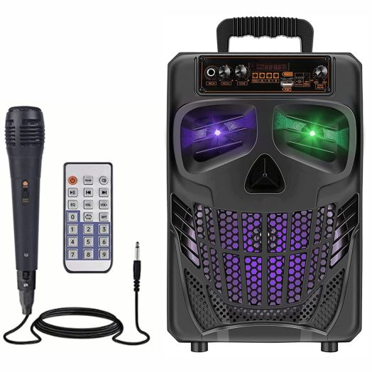Portable Bluetooth Speaker with Subwoofer Wireless Speakers Outdoor/Indoor Big Support Remote Control FM Radio TF Card LED Lights MP3 Player Party for Home Camping iPhone Computer PC (B-S08)