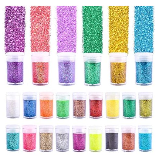 24 Colors Glitter Set, Fine Glitter