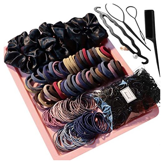 YANRONG 755PCS Hair Accessories for Woman Set Seamless Ponytail Holders Variety Hair Scrunchies Hair Bands