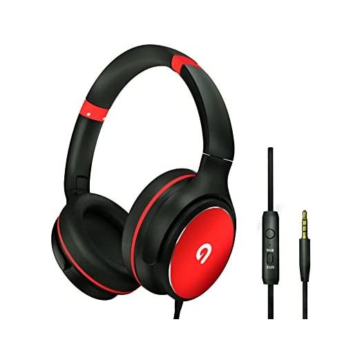 Kids Headphones with Safe 85dB/94dB Volume Limiter for Teen and Boys, ADOOPE Foldable HD Stereo Sound Headphones for Kindle Kids/fire Tablet/iPad, Headphones with Microphone for School, Travel