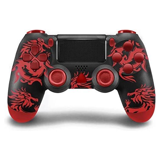 Replacement for PS4 Controller, Usergaing Wireless Controller Gamepad Joystick for PS4/Slim/Pro,Dual Vibration Pa4 Game Remote Controller with Charging Cable-Red Dragon