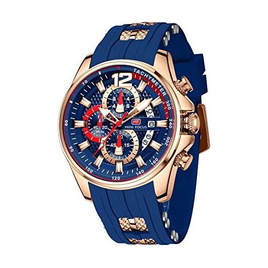 Mini Focus Men Watch Casual Fashion Wrist Watches (Chronograph/Waterproof/Luminous/Calendar) Silicon Band Quartz Watches for Men