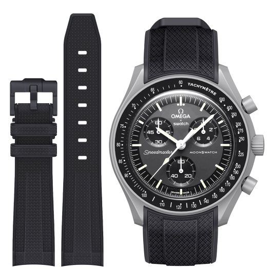 Stanchev Bands for Moonswatch Watch,Curved No Gap Soft Silicone Strap for Omega X Swatch Moonswatch Speedmaster 20mm Watch,Swatch Omega Moonswatch Speedmaster Watch Replacement Strap Men Women