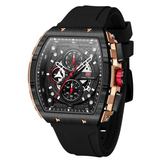 FLYTIK Men Watches Fashion Business Chronograph Watch Luminous Quartz Watch for Men Auto Date Sport Silicon Strap Waterproof Military Wrist Watch