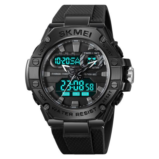 TCOINERY Mens Military Watch Digital Sports Outdoor Waterproof Watches with Date Multi Function Tactics LED Alarm Stopwatch Analog Watches 2221 Black