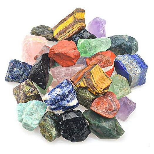FORBY 3 lbs Bulk Rough Madagascar Stones Mix - Large 1" Natural Raw Stones Crystal for Tumbling, Cabbing, Fountain Rocks, Decoration,Polishing, Wire Wrapping, Wicca & Reiki Crystal Healing