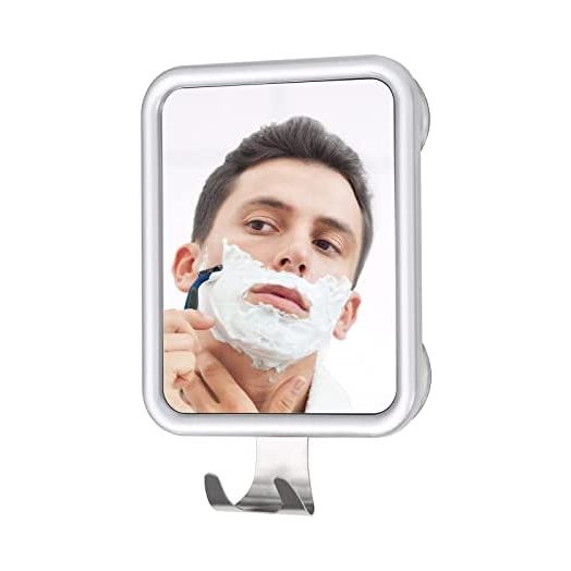 Shower Mirror Fogless for Shaving- with 4 Suctions, Anti Fog Mirror for Shower, Bathroom, Vanity, Bathtub, Razor Holder for Men