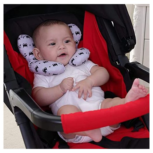 Baby Travel Pillow - Infant Head and Neck Support Pillow Baby Neck Pillow for Car Seat,Pushchair, for 0-1 Years Old Baby(Grey)
