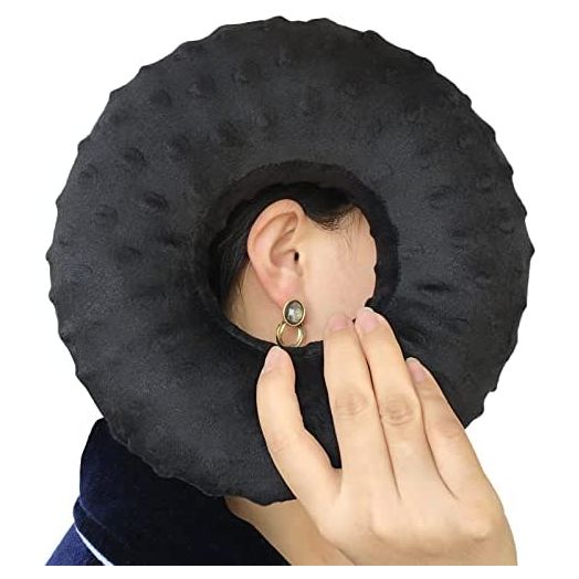 Piercing Pillow Ear Pillows Donut with Hole, Black