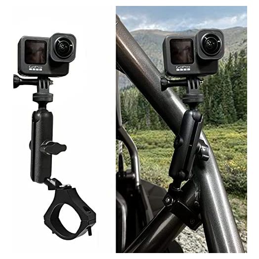 UTV/ATV RZR Action camera mount holder 360° Rotaion Camera Mount gopro accessories fit 1.75"-2" Roll Bar and Bars Compatible with All GoPro Models,Such as GoPro Hero 9,8,7,6,5,4,Session,GoPro Max etc