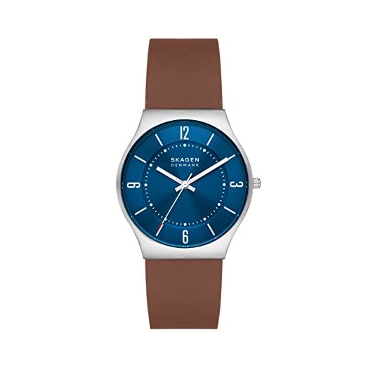 Skagen Men's Grenen Three-Hand Date Watch With Steel Mesh or Leather Band