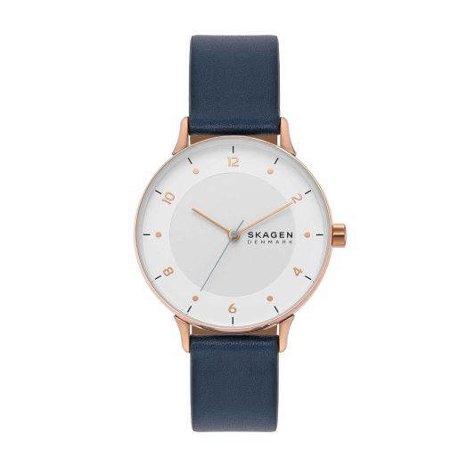 Skagen Kuppel Lille or Riis Lille Minimalist Women's Watch with Stainless Steel Bracelet, Mesh or Leather Band