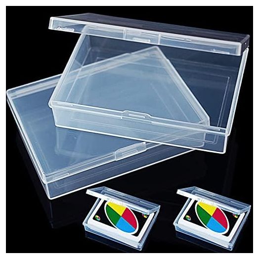 2 Packs Playing Card Case Deck Plastic Boxes Gaming Card Holder Organizer Empty Snaps Closed Plastic Storage Box Clear Playing Card Case Box Internal Size (3.6 Inch X 2.6 Inch X 0.8 Inch)