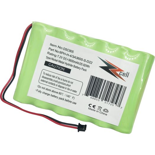 ZZcell® Battery Replacement for DSC Impassa SCW9057 Control Panel, 6PH-H-4/3A3600-S-D22 Alarm System 7.2V 3600mAh (Note: Check Part No. Before Purchase) Battery Will Fully Charge Once Installed.