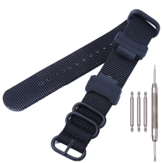 Conversion RAF Nylon Strap +Adapters Replacement for Casio 16mm series watch band