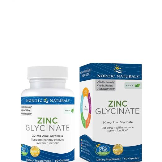 Nordic Naturals Zinc Glycinate 20 mg - 60 Capsules