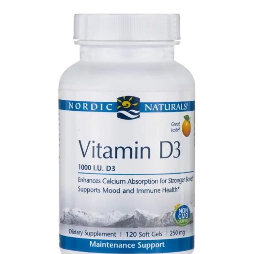 Nordic Naturals Vitamin D3 250 mg, Orange Flavor - 120 Soft Gels
