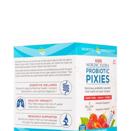 Nordic Naturals Kids Nordic Flora Probiotic Pixies, Rad Berry - 30 Packets