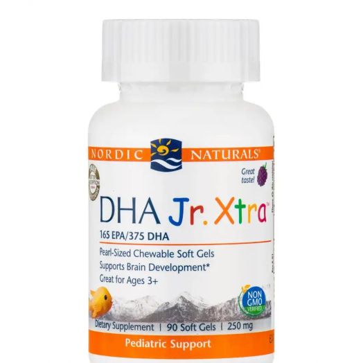 Nordic Naturals DHA Jr. Xtra 250 mg, Grape Flavor - 90 Soft Gels
