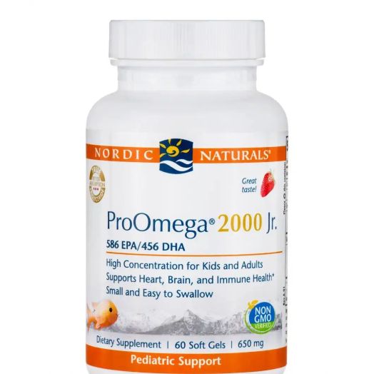 Nordic Naturals ProOmega 2000 Jr. Strawberry Flavor - 60 Soft Gels
