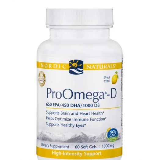 Nordic Naturals ProOmega-D 1000 mg, Lemon Flavor - 60 Soft Gels