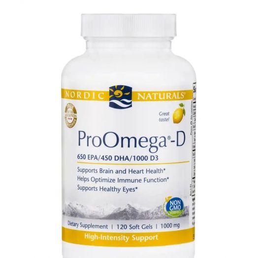 Nordic Naturals ProOmega-D 1000 mg, Lemon Flavor - 120 Soft Gels