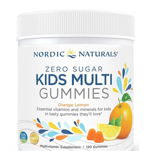 Nordic Naturals Zero Sugar Kid's Multi Gummies, Orange Lemon Flavor - 120 Gummies