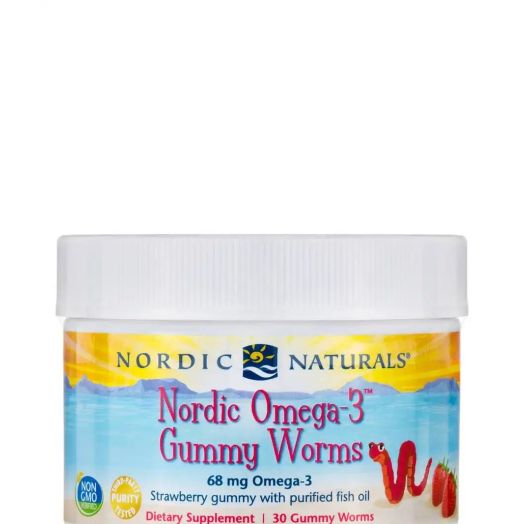 Nordic Naturals Nordic Omega-3 Gummy Worms, Strawberry Flavor - 30 Gummies