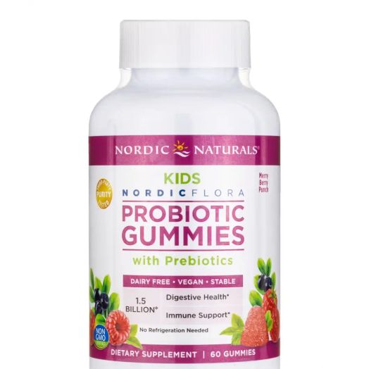 Nordic Naturals Kids Nordic Flora Probiotic Gummies, Merry Berry Punch - 60 Gummies
