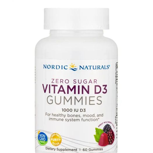Nordic Naturals Zero Sugar Vitamin D3 Gummies 1000 IU - 60 Gummies